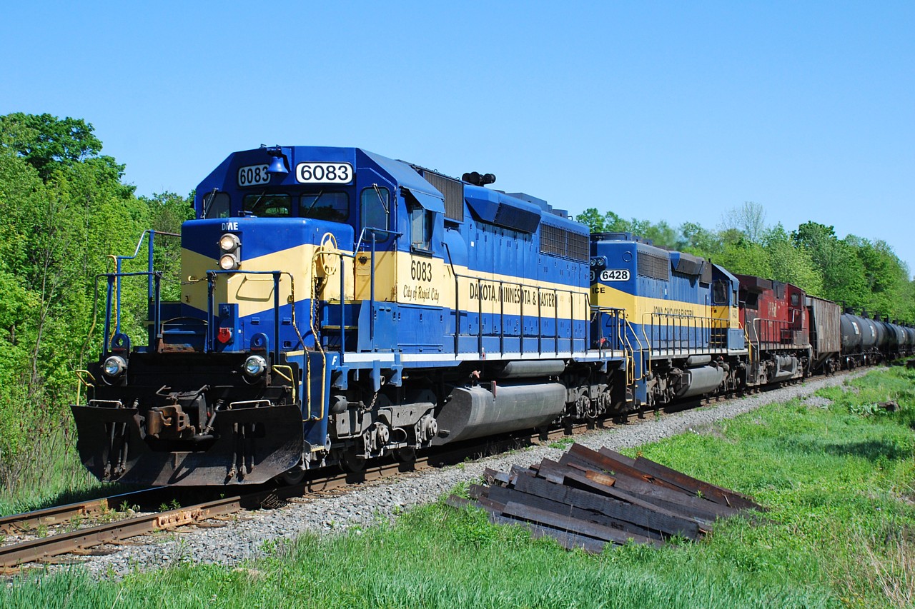 CP 641 approaches Guelph Jct. with DME 6083 and ICE 6428 leading a much less interesting CP GE.