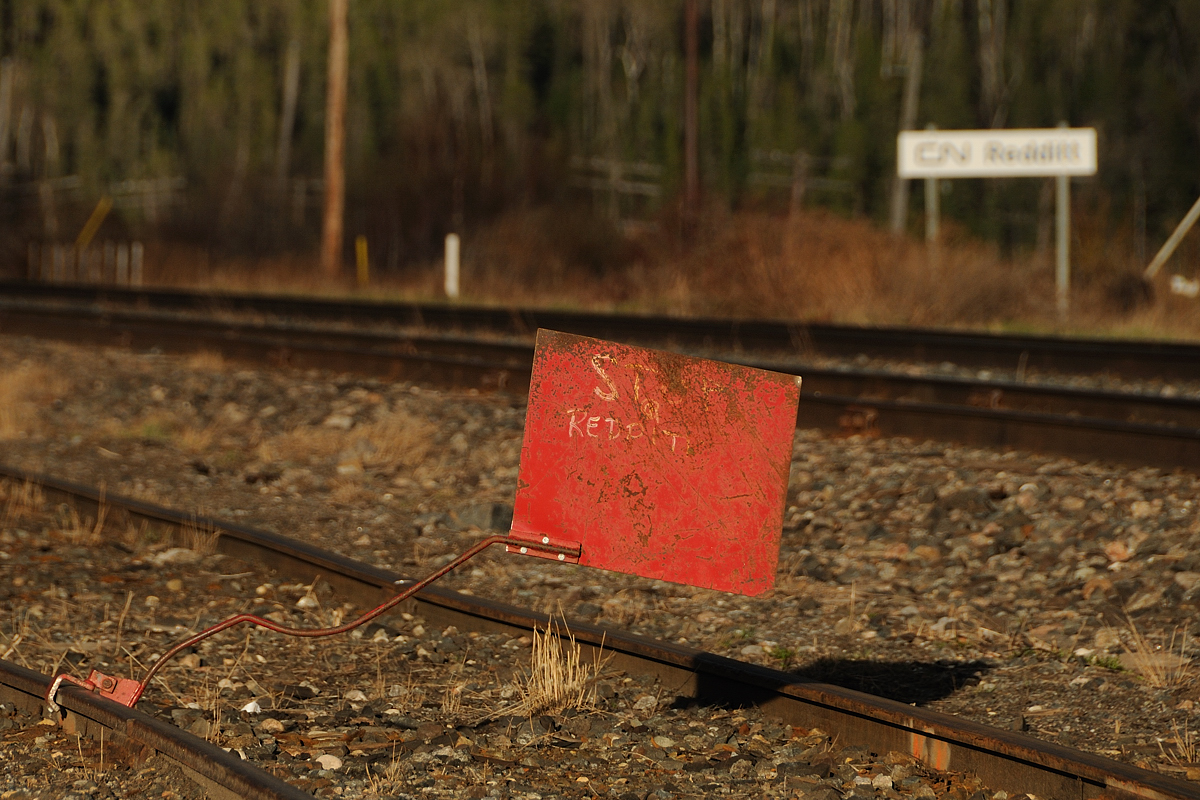 "Stop @ Redditt", the back track has been flagged out.