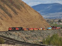 SD70M-2s 8907 and 8914 depart form Kamloops and travel west on the Ashcroft Sub with CN 109.