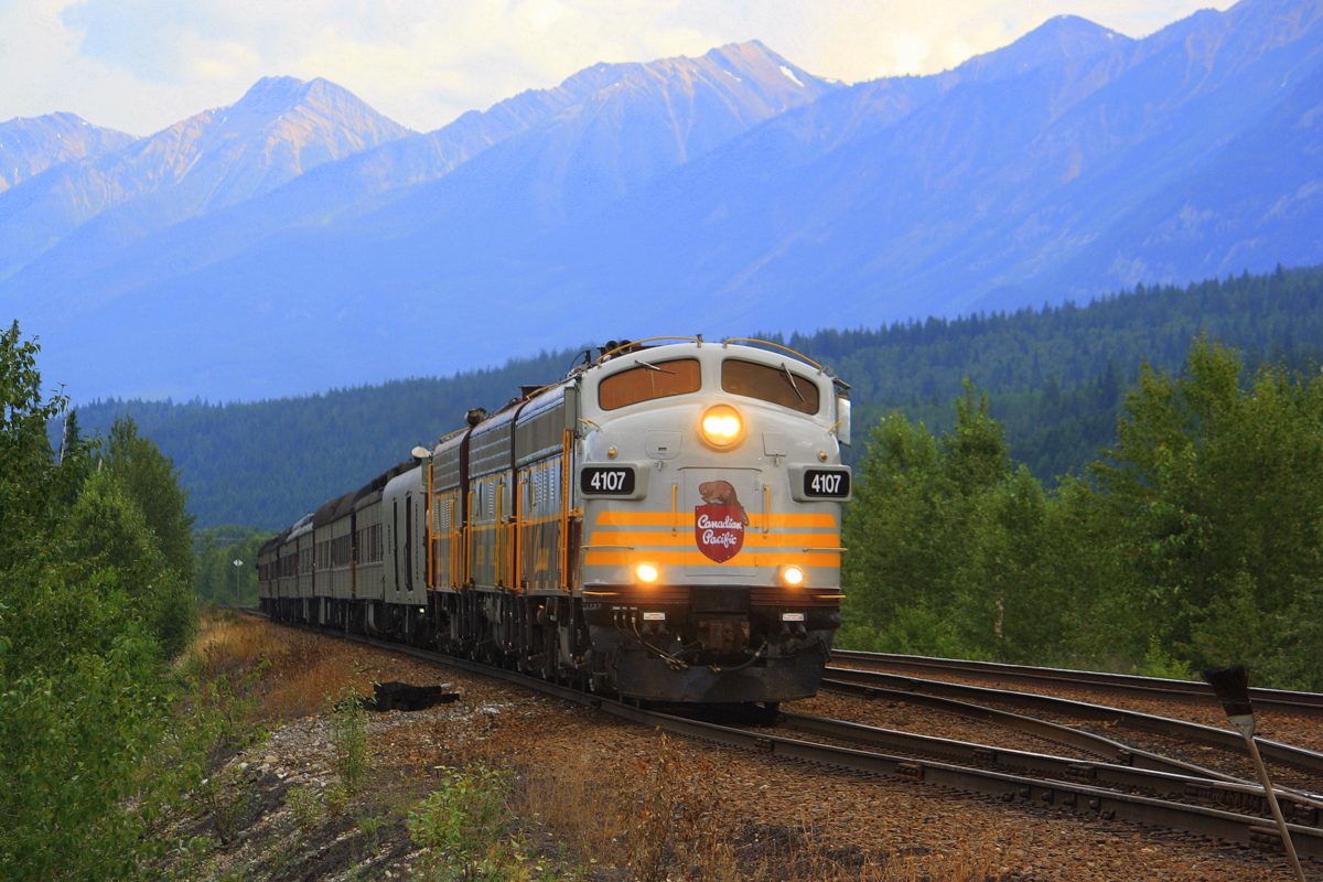 Cp Royal Canadian Pacific rolls west towards the junction