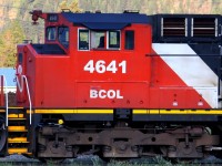 After BCOL 4641 suffered a crash and fire , CN rebuild it and put her in CN colours 