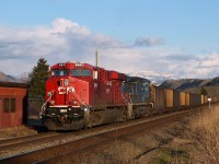 CP 8941 and CEFX 1036 parked on the south main at Kamloops.