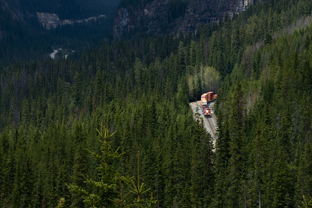 Climbing out of the lower spiral tunnel. When you think how small, the train appears, doesn't it make you wonder how they ever built this in 1887?