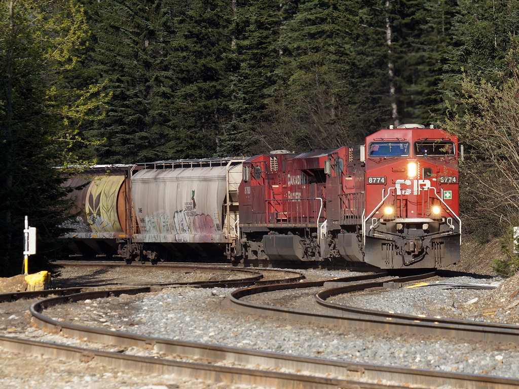 You get an idea how how steep the grade is at Yoho between the spiral tunnels.