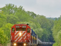 Ethanol train 641 passes Kay Drage Park on it's way north on CP's Hamilton Subdivision. All GM power is nice to see as the 6055 leads ICE 6211,6422 and 6404.