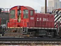 CP "Daughter" or "slug" unit # 1000 (ex SOO SW1200) withdrawn in December 2010 is theoretically still active in Alyth Yard in 2007 but looks rather blocked in with lumber and not very movable.