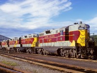 A late afternoon summer's day sees a quartet of geeps (165,172,150,168) awaiting their next assignment at Hawk Junction.