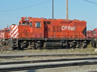 Retired in 2011 GP9u CP 1696 still in active duty at Alyth Yard in 2006 