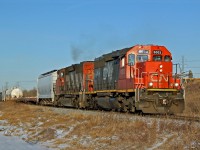SD40-2's CN 6003 and 5245 head south out of Edmonton.
