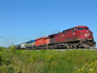 CP 642 heads eastbound thru Jeannette mile as it approaches the hotbox detector at 73.6