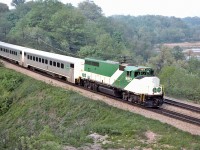 GO 9812 brings up the rear of a Hamilton GO train deadheading back to Toronto in May of 1975. 
