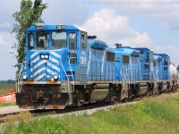 On a lovely June afternoon the Nanticoke Road Switcher works the Southern Ontario Railway's yard at Garnet Ontario.  They were building their train to head to the Imperial Oil plant in Nanticoke.  