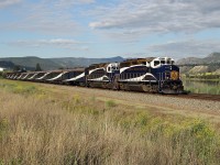 GP40-2L(W) 8013 and GP40-2 8019 lead the Calgary section of the Rocky Mountaineer eastbound on CP Rail's Shuswap Sub.
