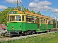 1946 built ex Melbourne tram #930 waits at Strathcona Station before departing for Jasper Avenue in Edmonton downtown.