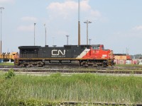 An Illinois Central idles in Mac yard