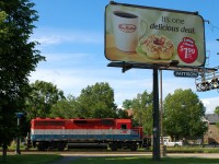 After arriving from Hamilton, we see RLK 4057 departing Brantford for the Hagersville Sub