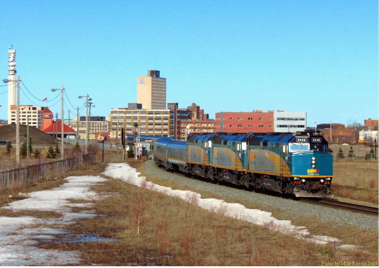 Railpictures.ca Rocki Photo VIA no15 departs the Moncton depot and
