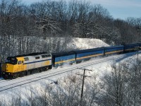 VIA 71 takes the curve into Bayview on a frigid January morning.