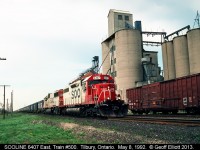 SOO 6407, ex-Illinois Central 6020, and a fairly fresh SOO SD60 make for an interesting pairing as they lead Train #500 east back on May 8, 1992.