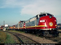 Like I said, certainly no shortage of variety.  Here we have 3 ACR F9`s, having just come in off the Canyon train,  with a WC GP40, and ex-ACR SD40-2, an ex-BN SD45, and a WC SD45 to boot.  I`d pay good money to see this lashup out on the road!!!