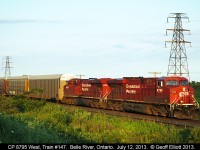 CP 8795 leads up train #147 through Belle River, Ontario during the last light of a beautiful July day.  Thanks Jay for the heads-up on this one.