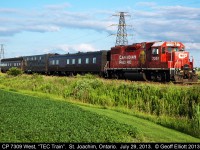 CP 7309 has the TEC train in tow as it rolls over the west end of the Windsor Subdivision just outside of St. Joachim, Ontario.