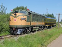 CN F3A 9000 hauling the Canada Day train at The Alberta Railway Museum