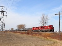 In charge of train 608, CP 8862 with helpers 8858 and 8960 head eastward at Jeannette, mile 76.2 on the CP's Windsor Sub.