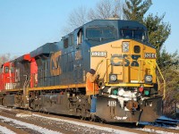 399's power (CN 2675 - CSXT 5284) heading back to the train after completing it's work in the yard