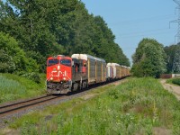 CN 148 makes its approach to CN Poplar on its way into London.