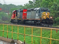 After assisting a struggling 570 up the hill on the York Sub a pair of GTW units head back to service in Oshawa Yard.