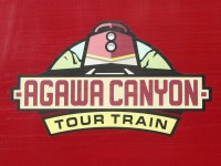 The bold new logo for the Algoma Central Railway's (now part of CN) Agawa Canyon Tour Train, as seen on coach AC 5705 "Spruce Lake". (All of the Algoma Central's "new" ex-Ski Train, ex-VIA/CN "Tempo" coaches are named after local lakes and rivers.)
