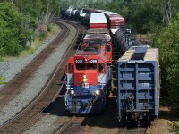 The daily Ottawa Valley Railway freight train from North Bay arrives at Canadian Pacific's Sudbury yard with RLK 4096 and RMPX 9426 leading. After setting off their inbound train, the crew will lift a pair of CP SD40-2s (5922 and 5932) from the shop area before lifting their outbound traffic and returning to North Bay as train no. 430.