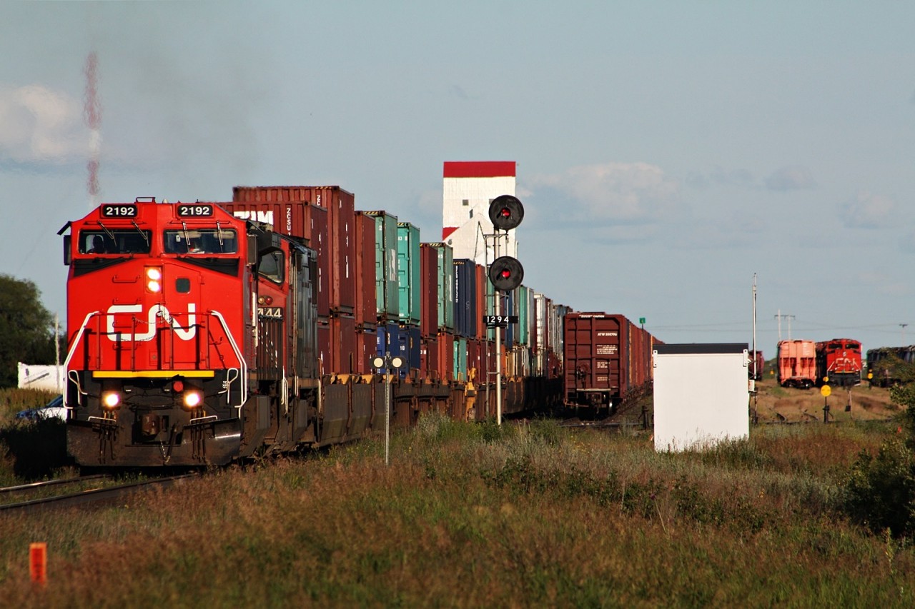 CN 103 with a nice set of power leaves Watrous for Biggar with a fresh crew.