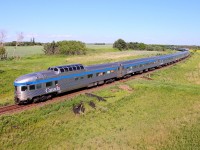 VIA's eastbound "Canadian" departs Rivers for Winnipeg.