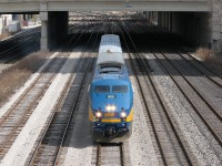 Having just left Toronto Union Station minutes ago, VIA P42DC 903 leads train 43 through the Union Station Rail Corridor at Peter Street (from Spadina Ave), heading west to the Oakville Subdivision in the afternoon. <br><br> The large amount of tracks in the corridor are to handle the daily traffic of dozens and dozens of GO and VIA passenger trains each day, highest during morning and evening rush hours. Those with a keen eye would note all the slipswitches and ladder tracks in the background, controlled by the three interlocking towers  in the corridor and present to get each train into its allotted platform to load or unload passengers.