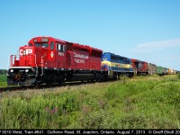 CP train #641, with new age SD30C-ECO #5010 on the point, approaches Belle River, Ontario as it cruises westbound with it's train of primarily empty Ethanol tanks.
