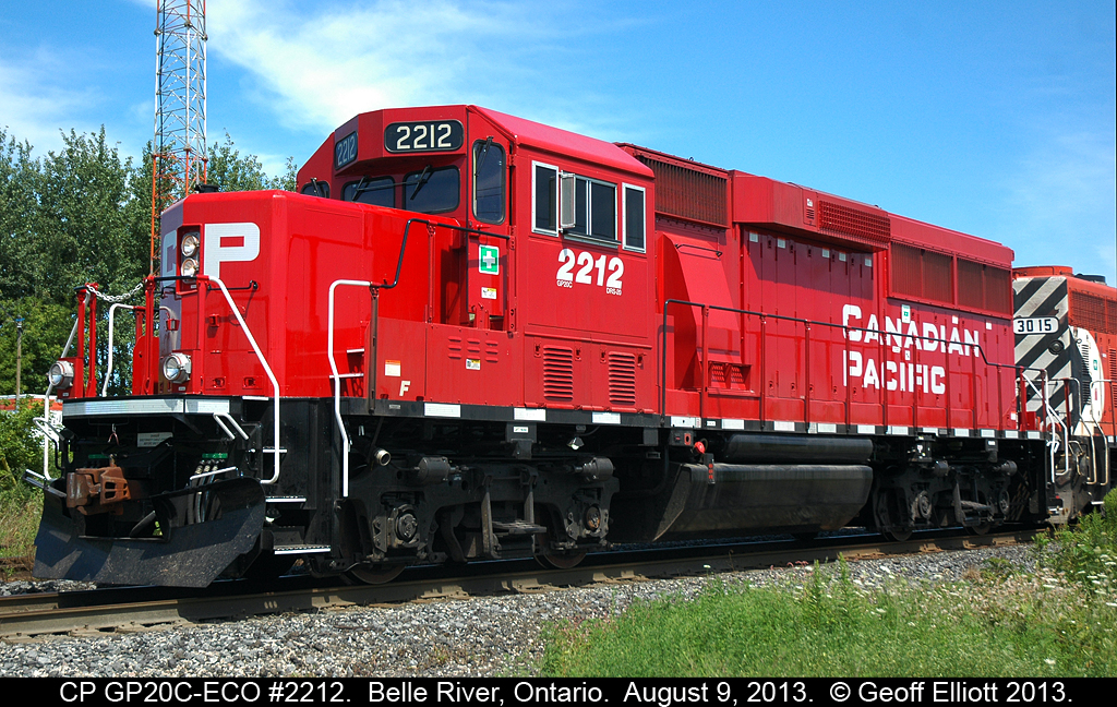 Looking more like a bulldozer to me, CP GP20C-ECO #2212, is on the point of train T29 on it's way back to Windsor.  Eventhough it looks weird I'll take it over the regular parade of GE's that seem to ruin a good railfanning day.