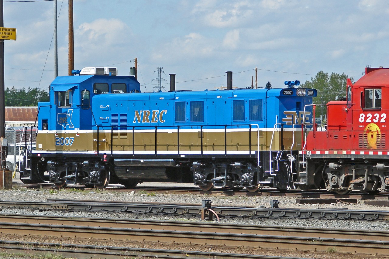 NRE 2GS14B low-emissions diesel switcher locomotive is seen on trials with CP at Calgary Alyth Yard