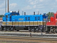 NRE 2GS14B low-emissions diesel switcher locomotive is seen on trials with CP at Calgary Alyth Yard