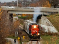 CN 4115 returning from Johnsons Wax with 3 cars