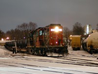 SOR 598, the loaded steel train. Is set to depart Brantford for Hamilton with CN 7076 - CN 4121