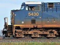 I call this one "The salute of the conductor!". This conductor, my friend Lorence Toutant, is also a railfan!
