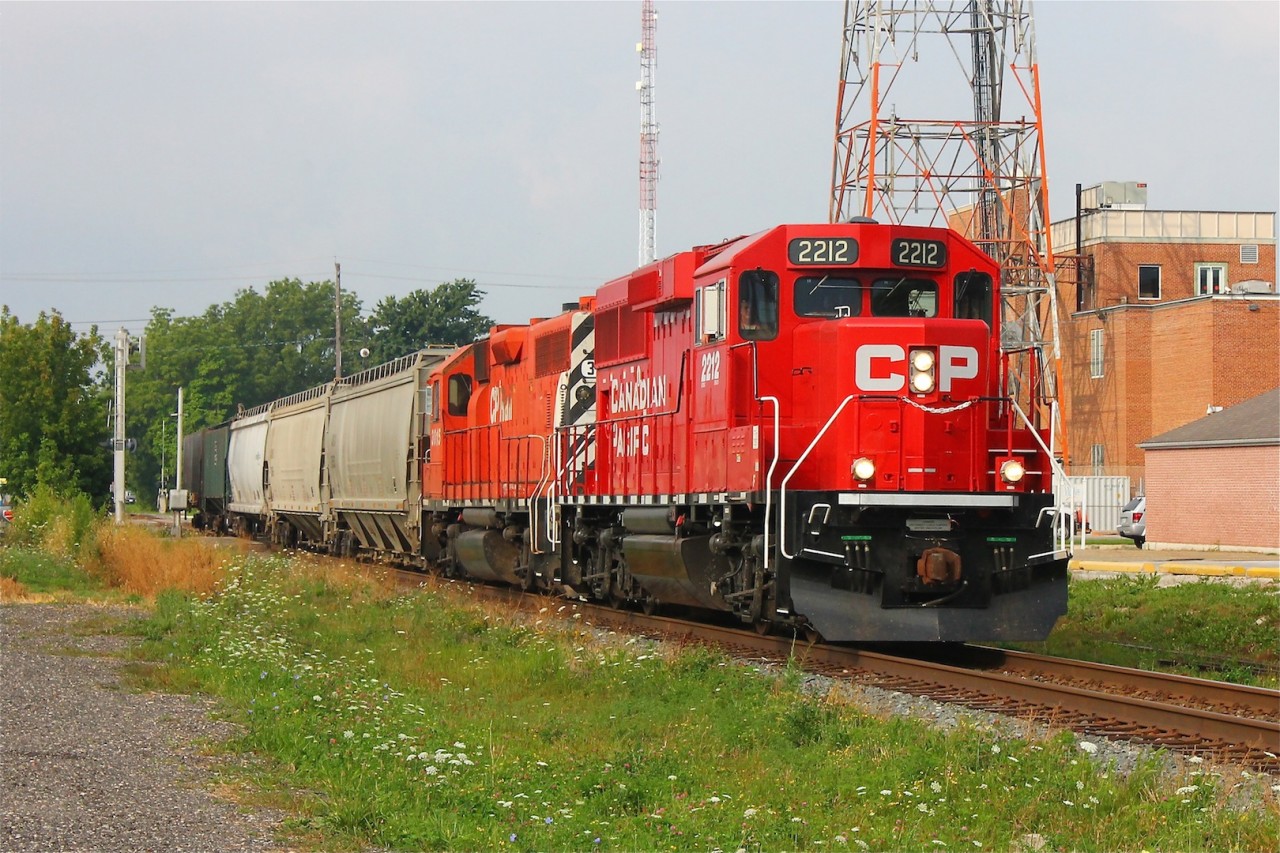 CP's (ugly) new GP20C ECO locomotive leads local T29 into Chatham on a muggy morning.