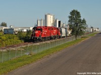 C P3103 and 3111 switch Sabic at the south end of a short spur off the Belleville Sub. 1808hrs.