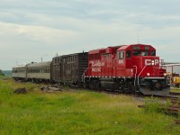 New GP20C-ECO 2205 leads the CP track geometry train eastbound thru Tilbury along the CP Windsor Sub.