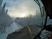 This view pretty much sums up the Fort Nelson Sub, a 250 mile tunnel of trees !  