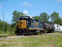The new face of CSX in Ontario, instead of the ussual "canadian" units we were so used to CSX now has two former Conrail units 2799 and 2757 on the property both with remote control. 2799 was running back to home rails with the daily transfer seen here on the CN spur line. 