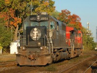 398's power (CN 2585 - IC 6051) heading back to the train after making a setout at Brantford