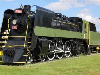 TNO 701 sits cosmetically restored in Englehart on a warm August afternoon.  All that is left to do is some finish the decals and she will look brand new.  I would have loved to see an iron horse like this running on the ONR still!